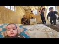 Village people helping Saleh in building a beautiful kitchen: motherless babies