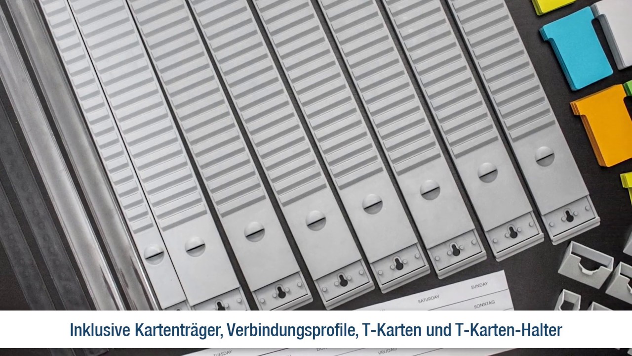 Franken T-Card Office Planner – 81.9x78 Cm Wall Board, 35 Slots, 12+2 Index, Includes 1400 Cards, Light Grey