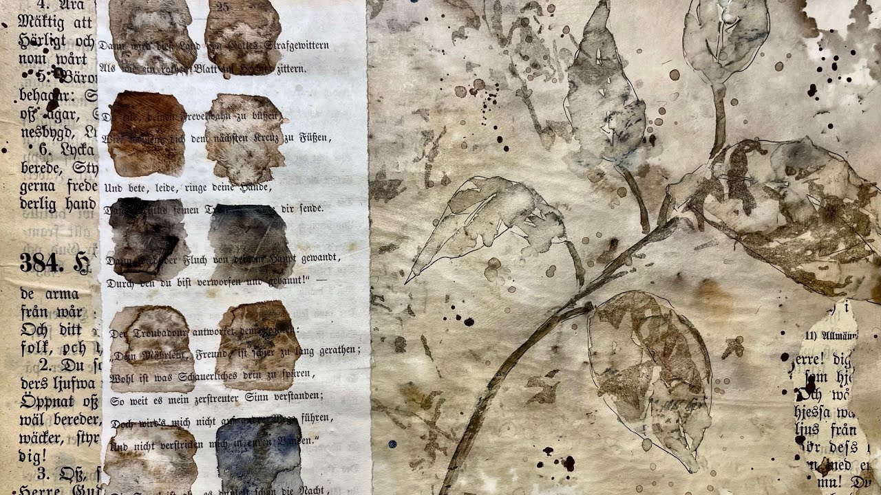 Изготовление фоновой бумаги. Часть 2. Как рисовать сложенные листья — простой совет.