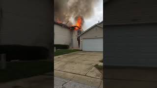 Viewer video: House explodes, catches fire in Camby, Indiana