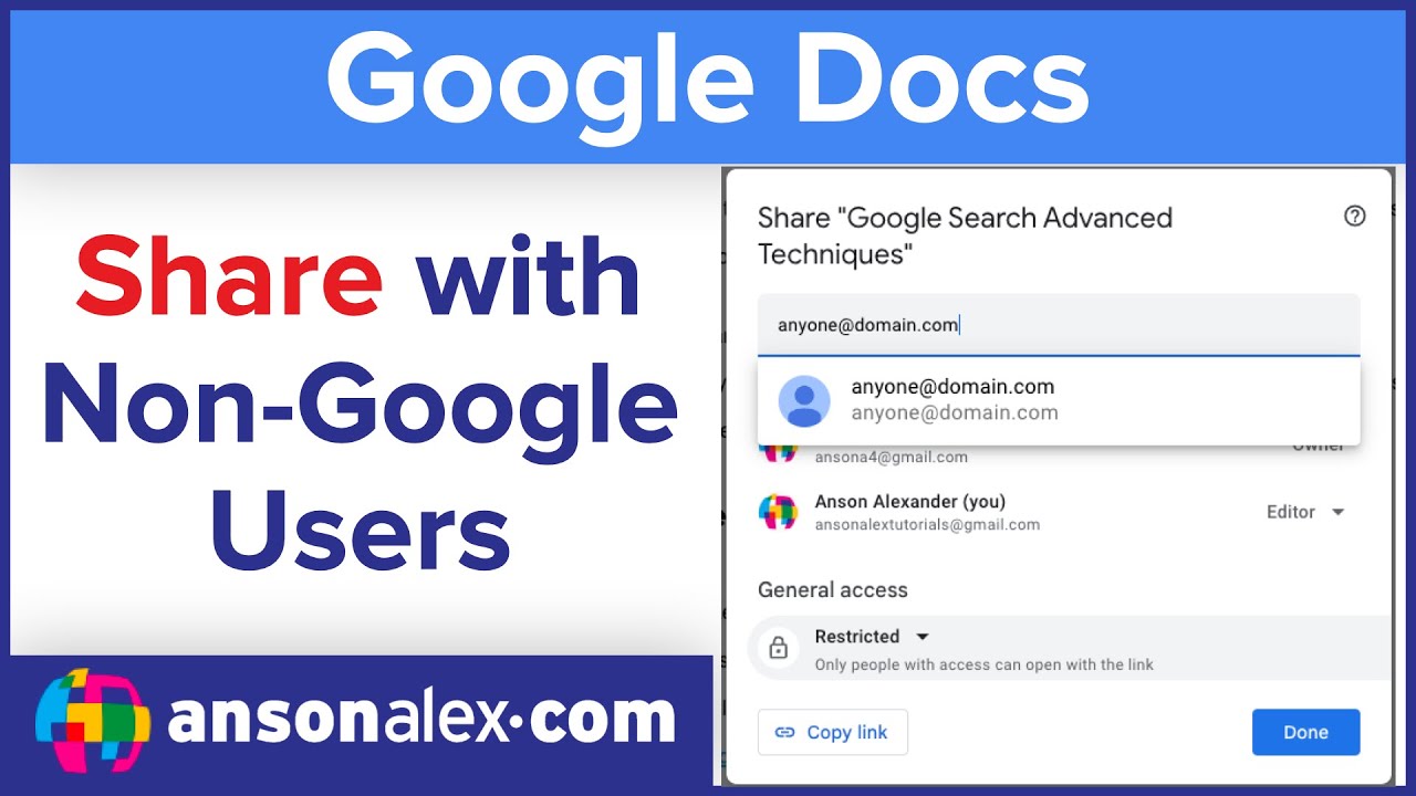 Share a Google Doc with a Non-Google User