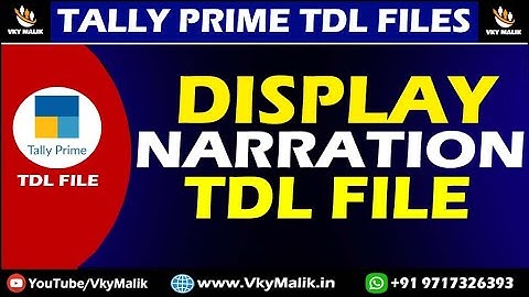 Display Narration TDL File in Tally Prime | Free TDL for Tally Prime | Tally Prime Free TDL Download