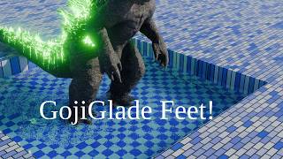 Godzilla Feet! GojiGlade Kicking Water. (Blender Flip Fluids)