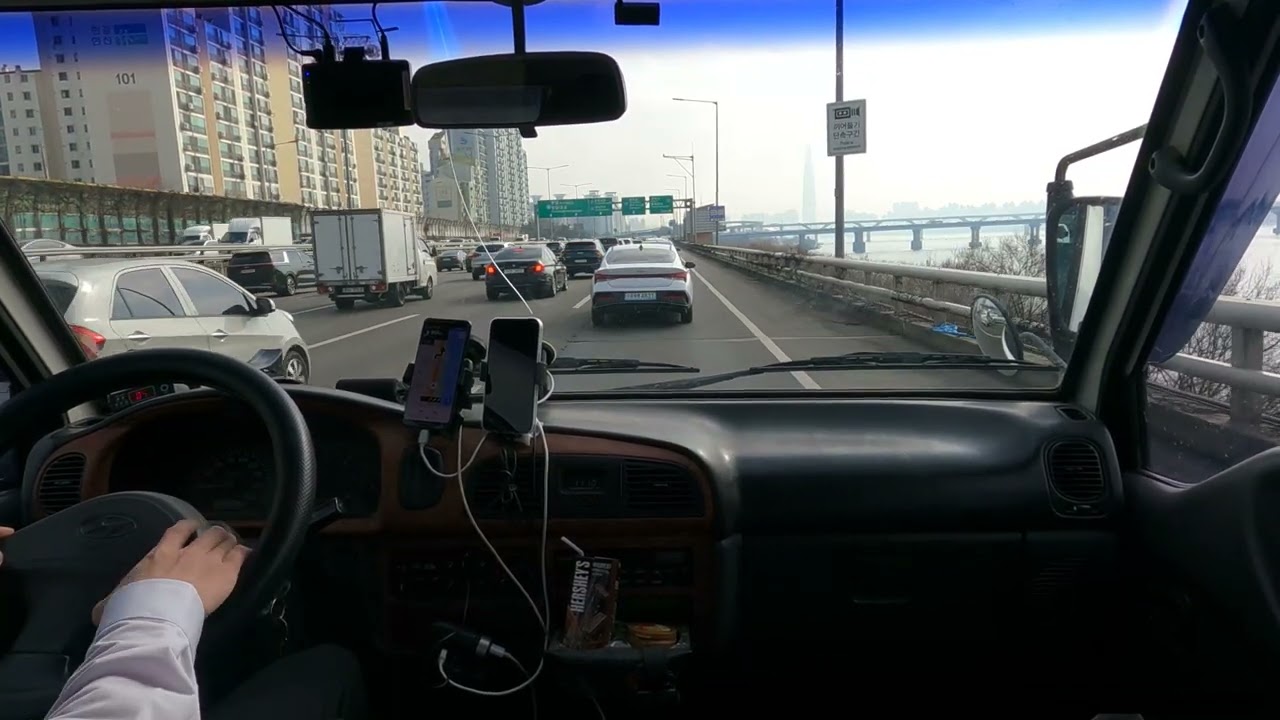 뉴포터로 한남역에서 암사대교 | 강변북로 운행 영상 | POV 4K