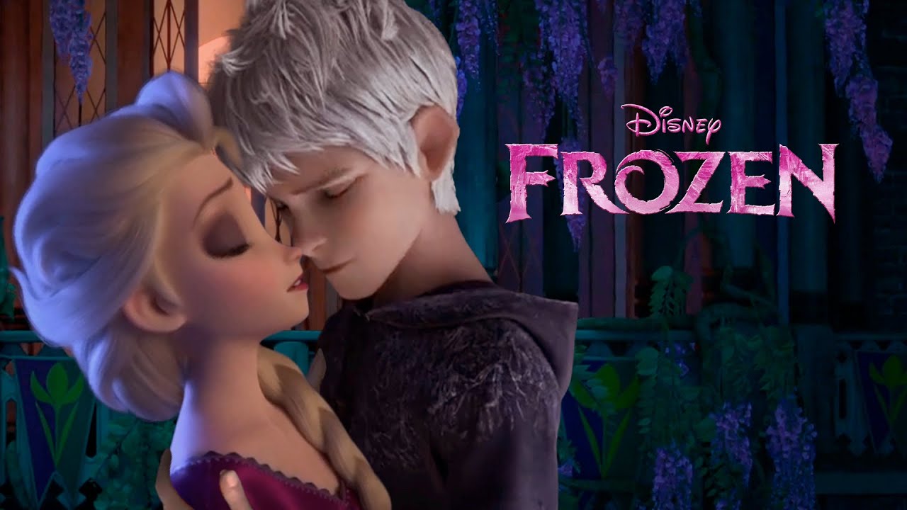Elsa and jack frost kiss