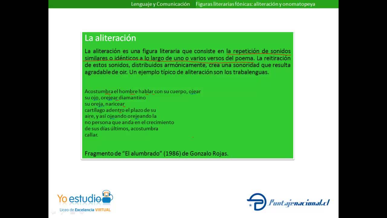 Las figuras literarias fónicas: aliteración y onomatopeya - YouTube
