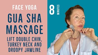 Gua Sha Massage To Lift Double Chin Turkey Neck And Droopy Jawline - Lift Tone Face Yoga