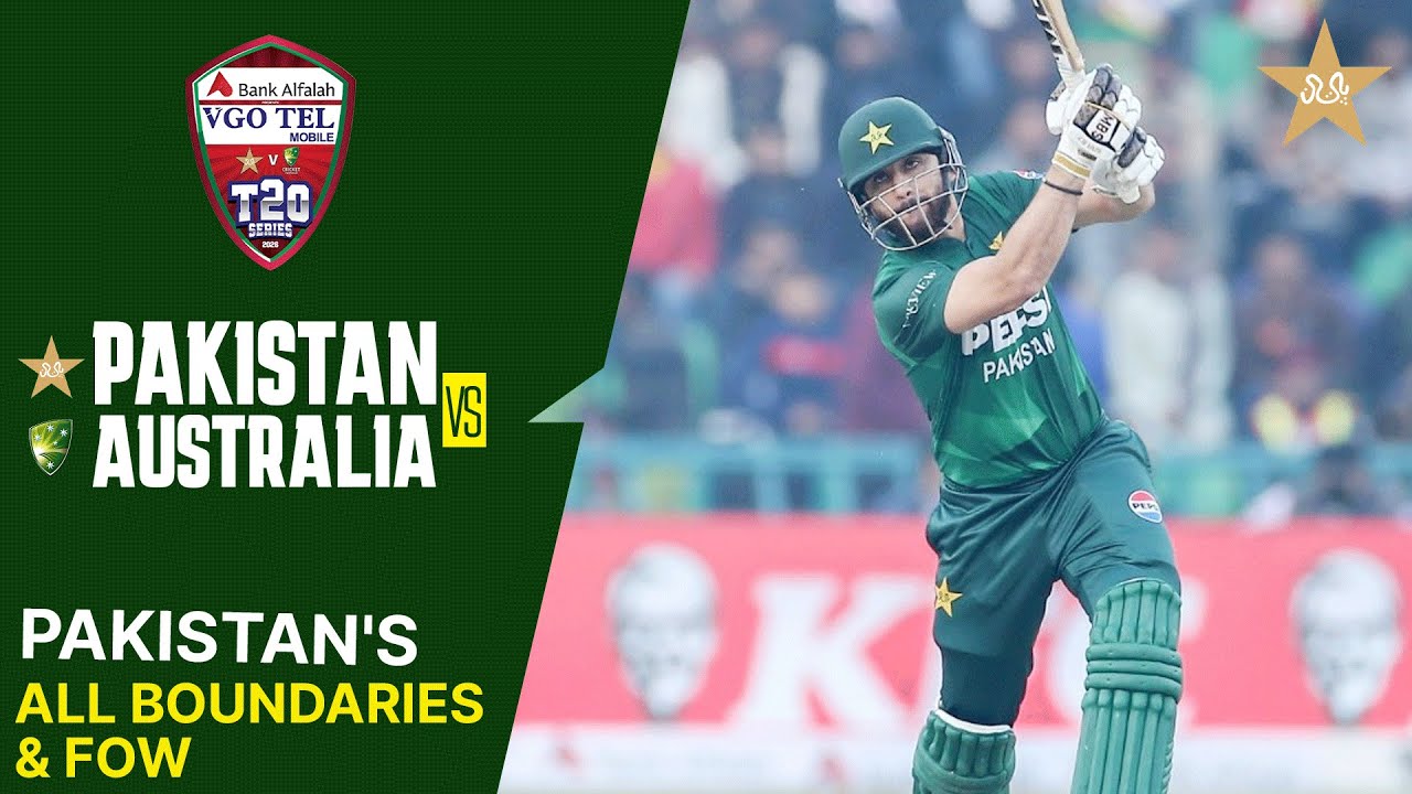 Pakistan's All Boundaries & FOW | Pakistan vs Australia | Match 02 | T20I Series 2026 | PCB | MJ1K