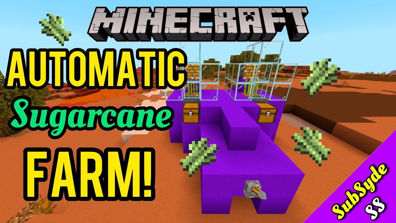 SIMPLE AUTOMATIC 0-TICK SUGARCANE FARM TUTORIAL MINECRAFT BEDROCK (XBOX ...