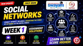 Social Network Analysis Week 1 Assignment Answers 2026 | NPTEL July 2026 | 100% Correct Solutions