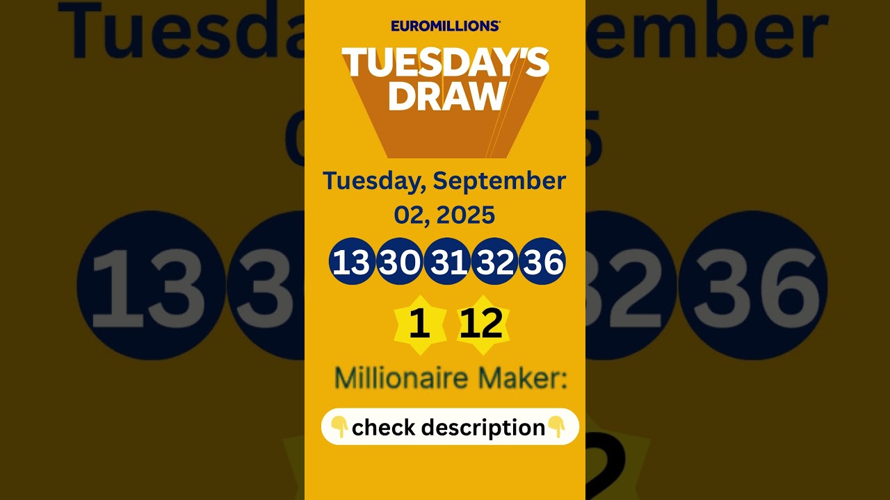 The National Lottery Euromillions Draw Live results from Tuesday 2 September 2025 | Euro Millions
