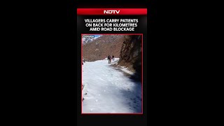 Viral Video: Villagers Carry Patient On Back Amid Road Blockade Due To Snowfall In Bharmour