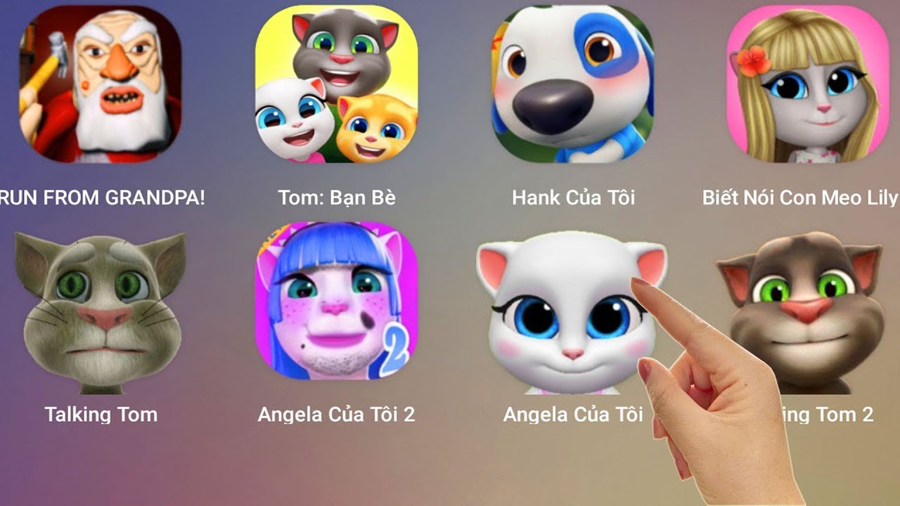 Roblox,My Talking Cat Lily,Tom Hero,Angela,Talking Tom 2,My Talking Hank,