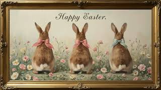 Frame TV Art with Music: Easter Bunny & Eggs Oil Painting | 4K Frame TV Spring Wallpaper screenshot 3