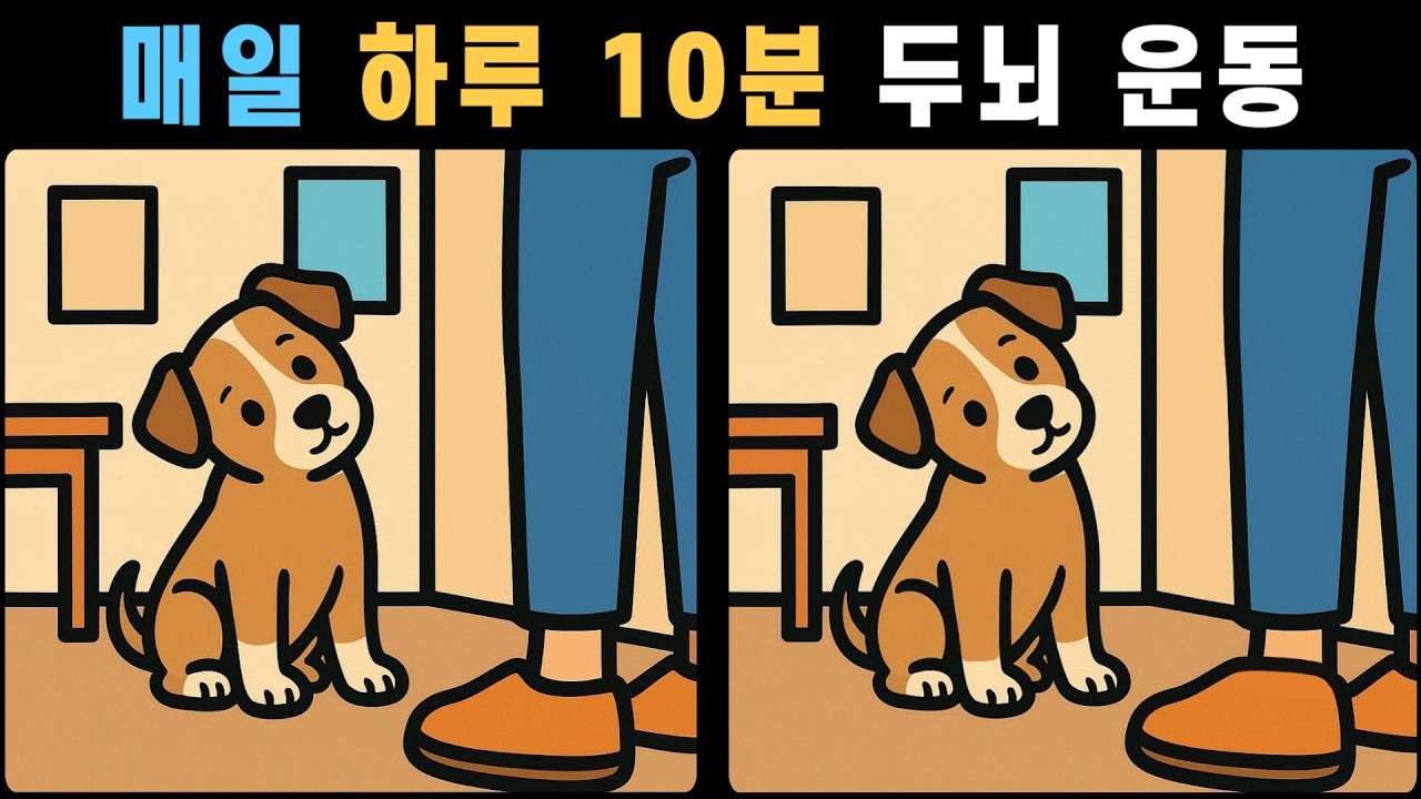 매일 하루 10분 두뇌 운동! 관찰력 레벨 체크! [다른그림찾기]