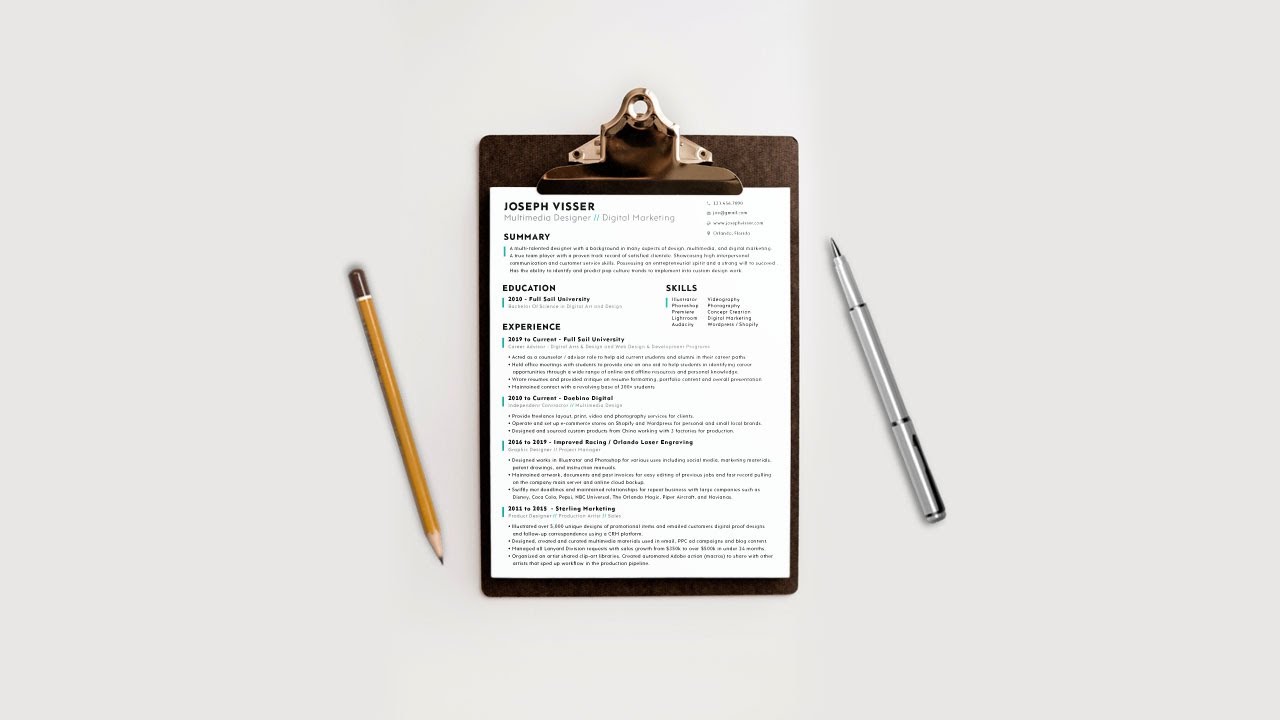 How to quickly create a RESUME in Adobe Illustrator - Illustrator Tutorial