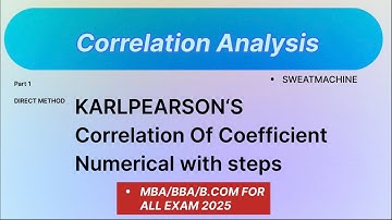 1| correlation analysis, correlation coefficient, Karl Pearson coefficient of correlation,statistics