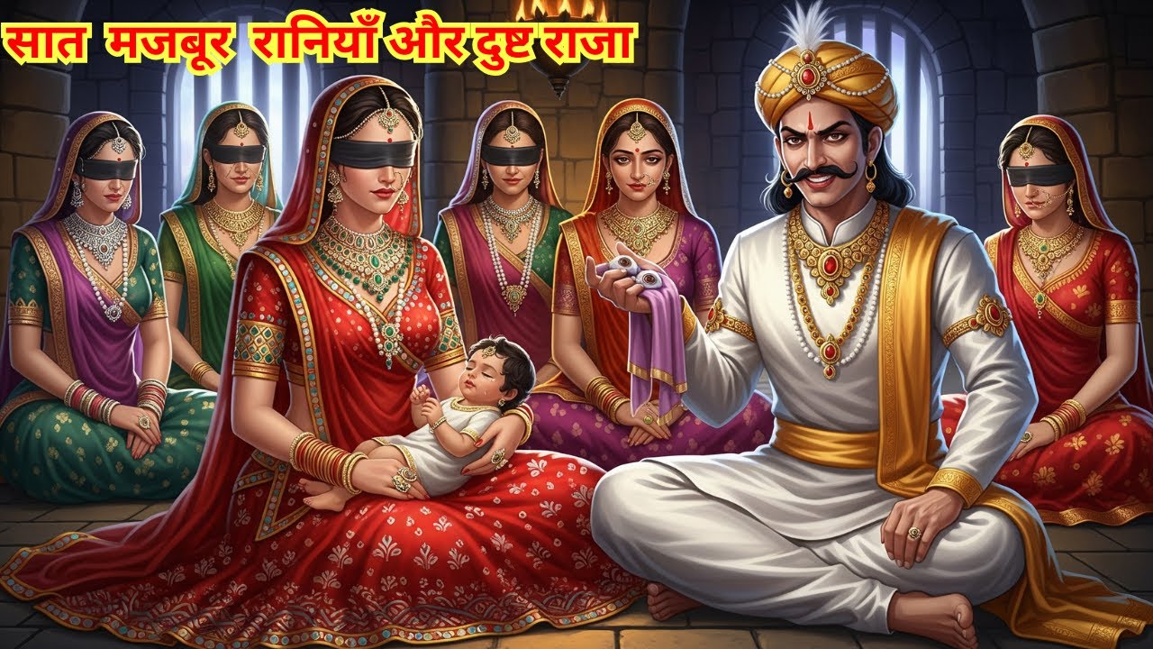 सात रानियाँ और दुष्ट राजा तथा जादुई हिरणी का रहस्य: धोखे, और न्याय की रोमांचक हिंदी लोककथा!