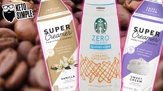 Keto Coffee Creamers - Starbucks Zero Caramel Macchiato, Super Creamer Sweet Cream & Vanilla #Keto