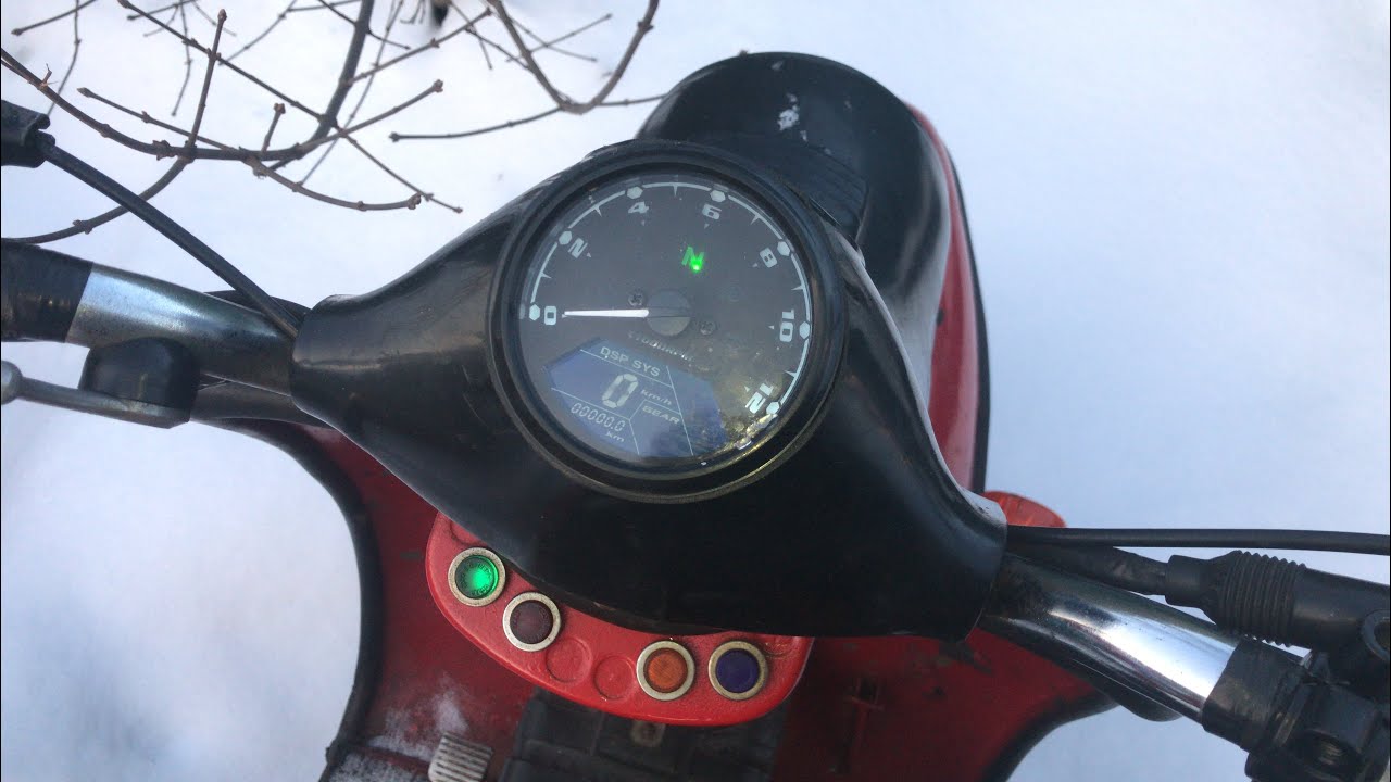 Электронная приборная панель на мотороллере муравей. - YouTube