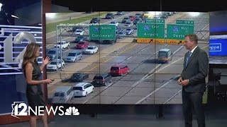Car stops in middle of busy interstate, causes several vehicles to crash
