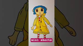 Silhouette of Mystery! 🌟 Coloring Coraline's Bold Yellow & Blue Look Masterclass mini shorts