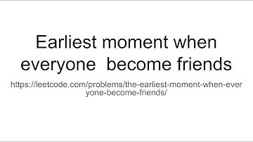 Earliest moment when everyone becomes friends - Leetcode Problem/Solution Review - UnionFind