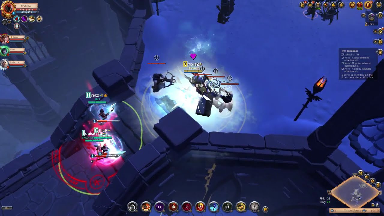 Albion Online || HCE POV TANK || Level 18 Three Sisters || Rush in 7:25min 4/5 People || -10min Map