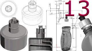 Celebrity 13-Project 55| Detergent Bottle 1|SolidWorks Tutorial: nozzle cap Profile