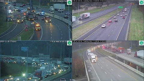 All lanes on I-70 West closed in Columbus after truck hits overhead sign