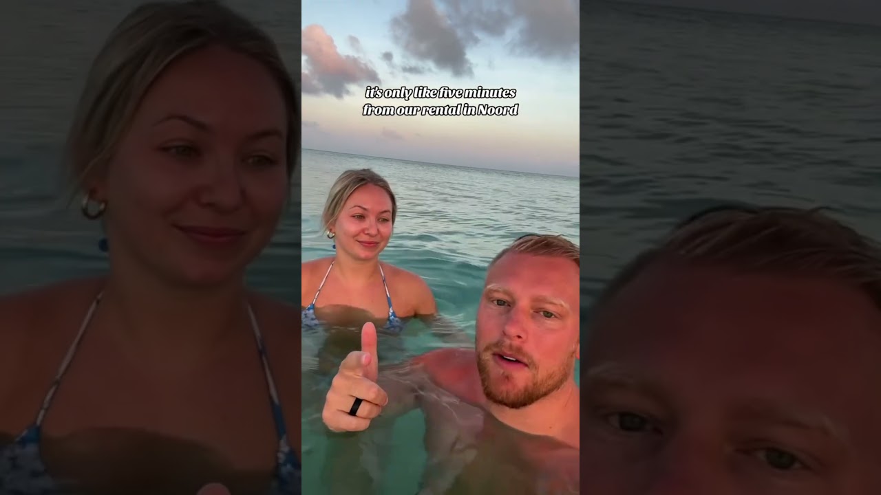 Купание на рассвете на пляже Араши, Аруба