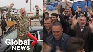 Azerbaijan president Aliyev visits Nagorno-Karabakh, says Armenia must \