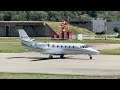 Cessna Citation XLS+ OK-ECR ABS Jets and Piper Seneca V OO-GCB takeoff Sion airport 17.07.2025