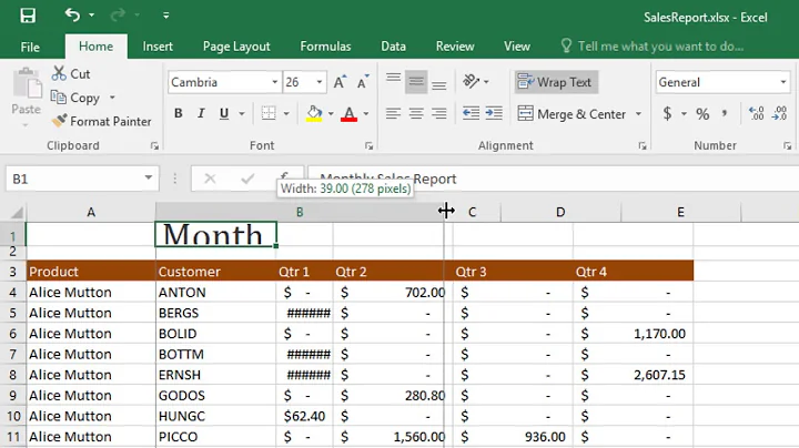 Chapter 7 - Modifying Columns, Rows, and Cells, part 1