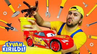 Çocuklar için tamircilik oyunları. Oyuncak Şimşek McQueen bozuldu. Araba oyunları.