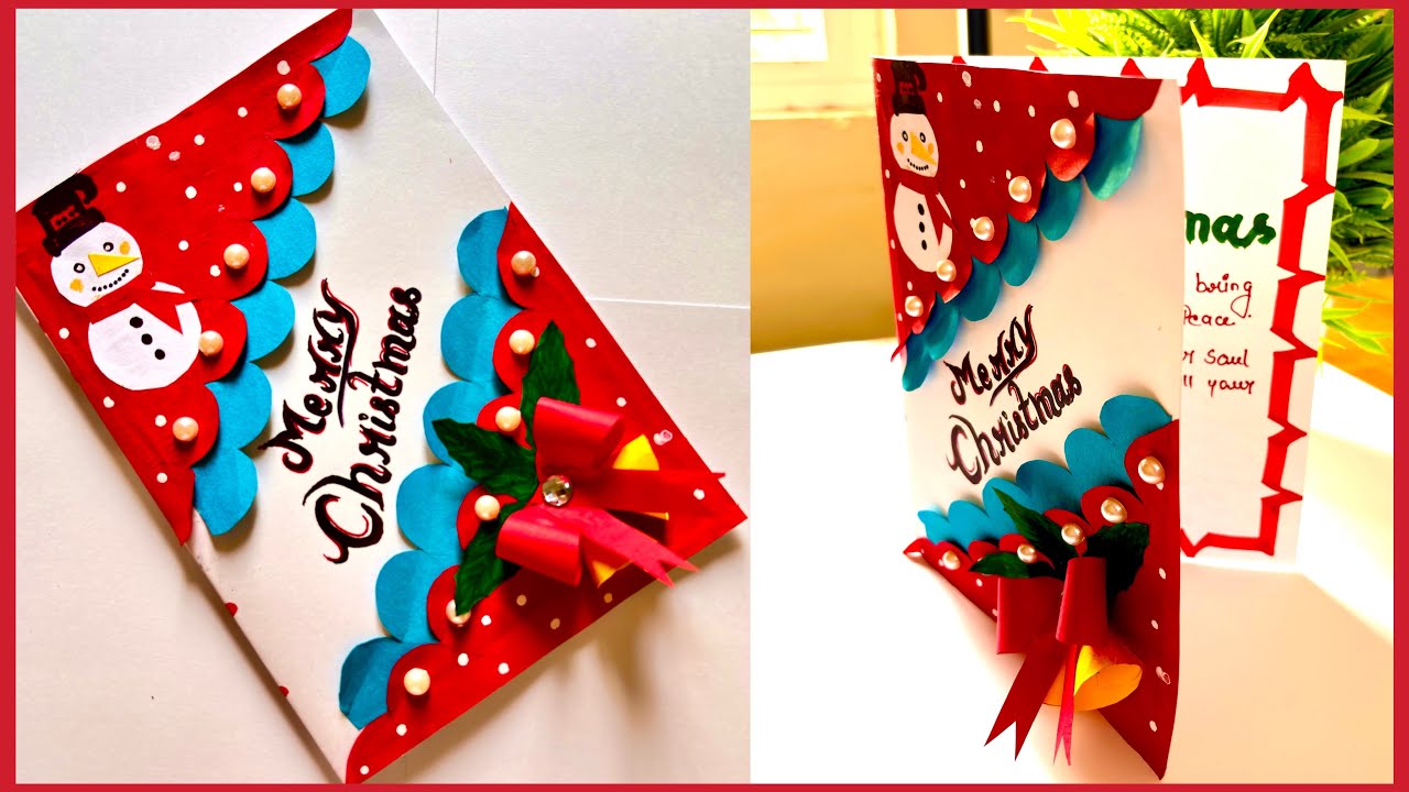 Merry Christmas greeting card making handmade How to make Christmas ...