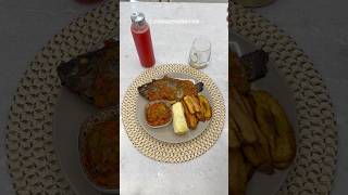 Grilled fish paired with dodo and dundun