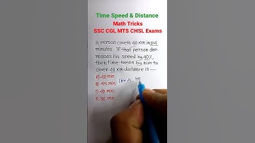 Time Speed & Distance| Time And Distance Math Tricks| Distance & Time for SSC RRB TET | #shorts