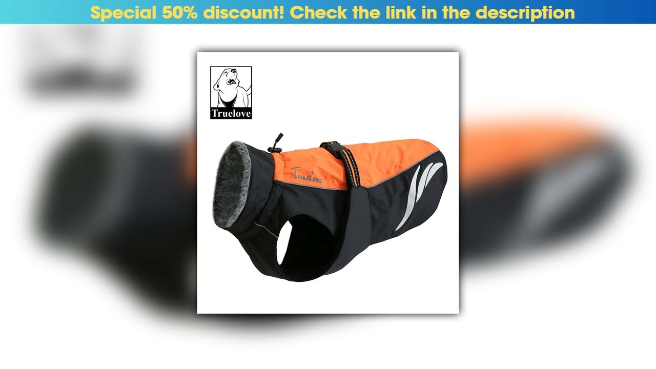 Hot Picks Truelove Waterproof Dog Winter Coat Vest Outdoor Reflective Walking Warm Pet Jacket Cloth