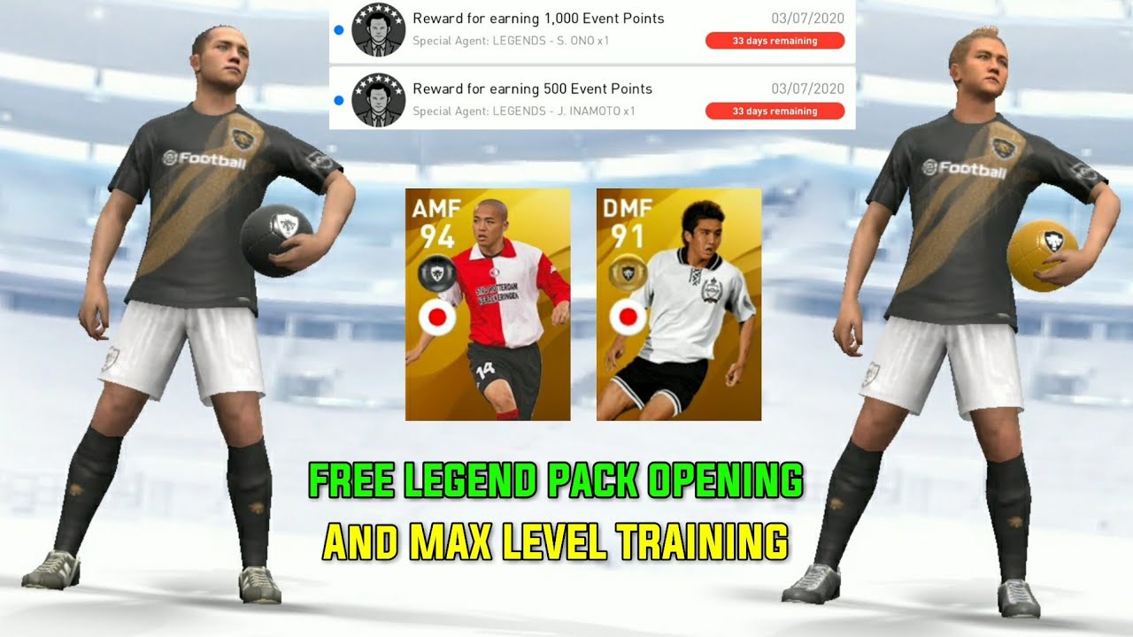 FREE LEGENDS PACK OPENING + MAX LEVEL TRAINING || PES 2020 MOBILE