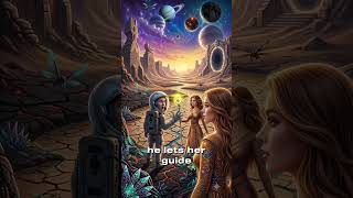 Lost astronaut finds gorgeous alien guide. 🛸✨#astronaut #space #ai #nasa #aistory #shorts #viral #fy