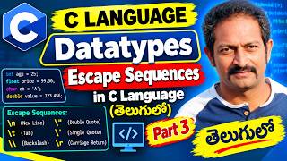 tutorial on datatypes and escape sequences in c
