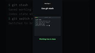 git stash: save your work in 1 second #git #shorts