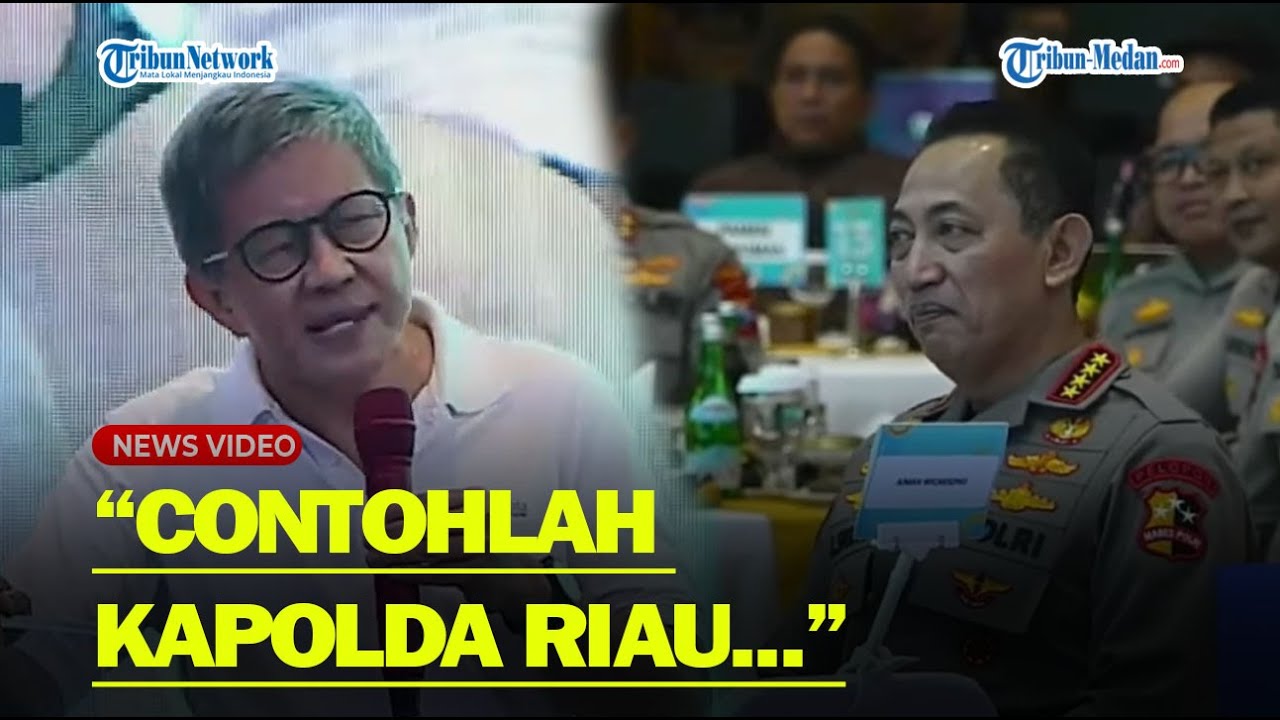 DIHADAPAN PARA POLISI, Rocky Gerung Puji Kapolda Riau