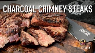 Grill the best steak! charcoal chimney steaks how-to