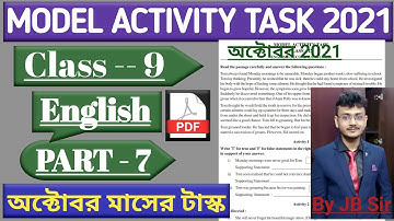 Model Activity Task Class 9 English Part 7 | October Maser English Model Activity Task 2021
