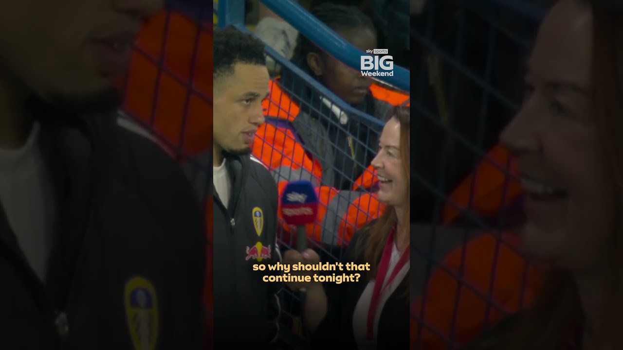 Noah Okafor gave an interview from the Leeds bench during their 3-1 home win ⚽️🎙️  #football  #leeds