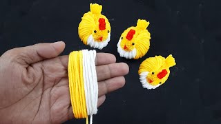 🐤🐣 It&#39;s so Cute ❤️ Super Easy Chicken Making Idea with Yarn - DIY Woolen Toys - Easter Decor Ideas