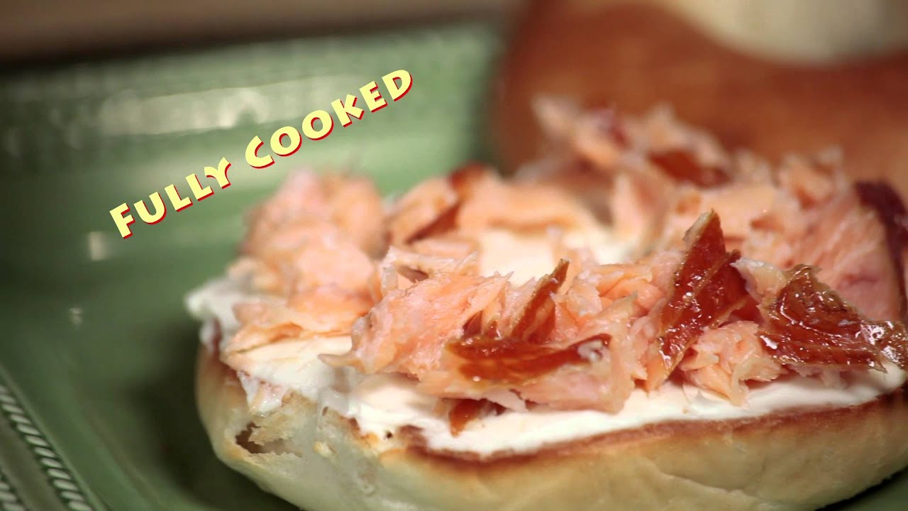 Honey Smoked Salmon on Cream Cheese Bagel