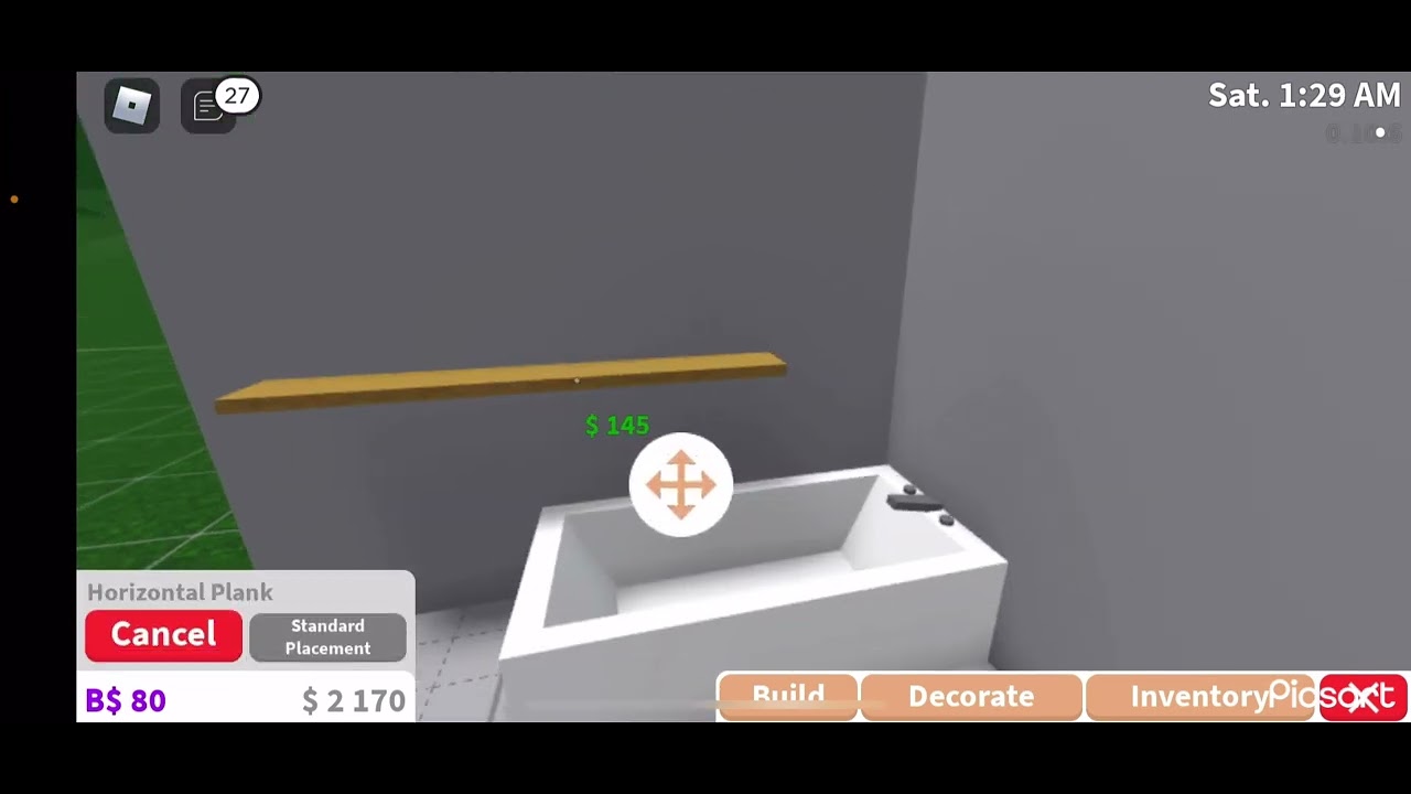 How to have a shelf on your tub in bloxburg YouTube
